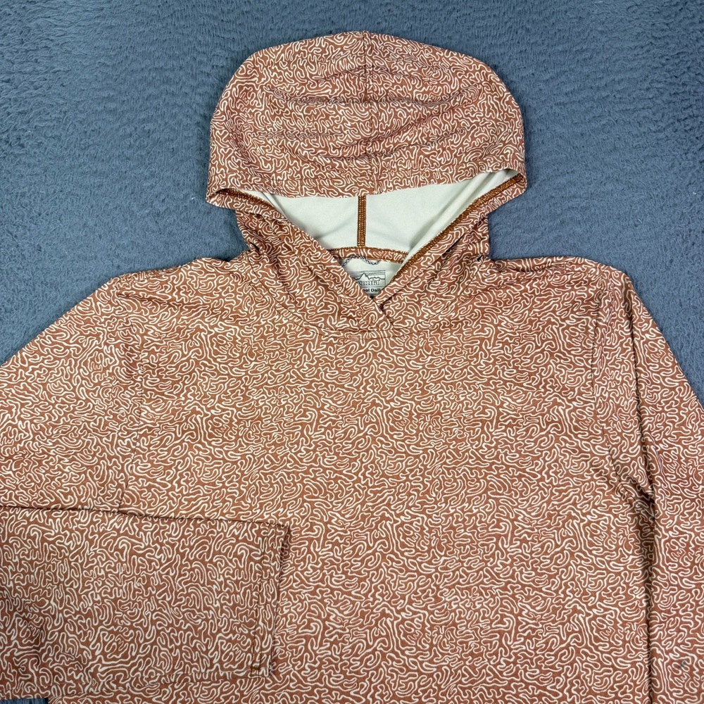 Patagonia Capilene Cool Daily Hoody Mens S Brown Patterned Sun Shirt 45310